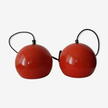 Paire de suspensions vintage eyeball orange