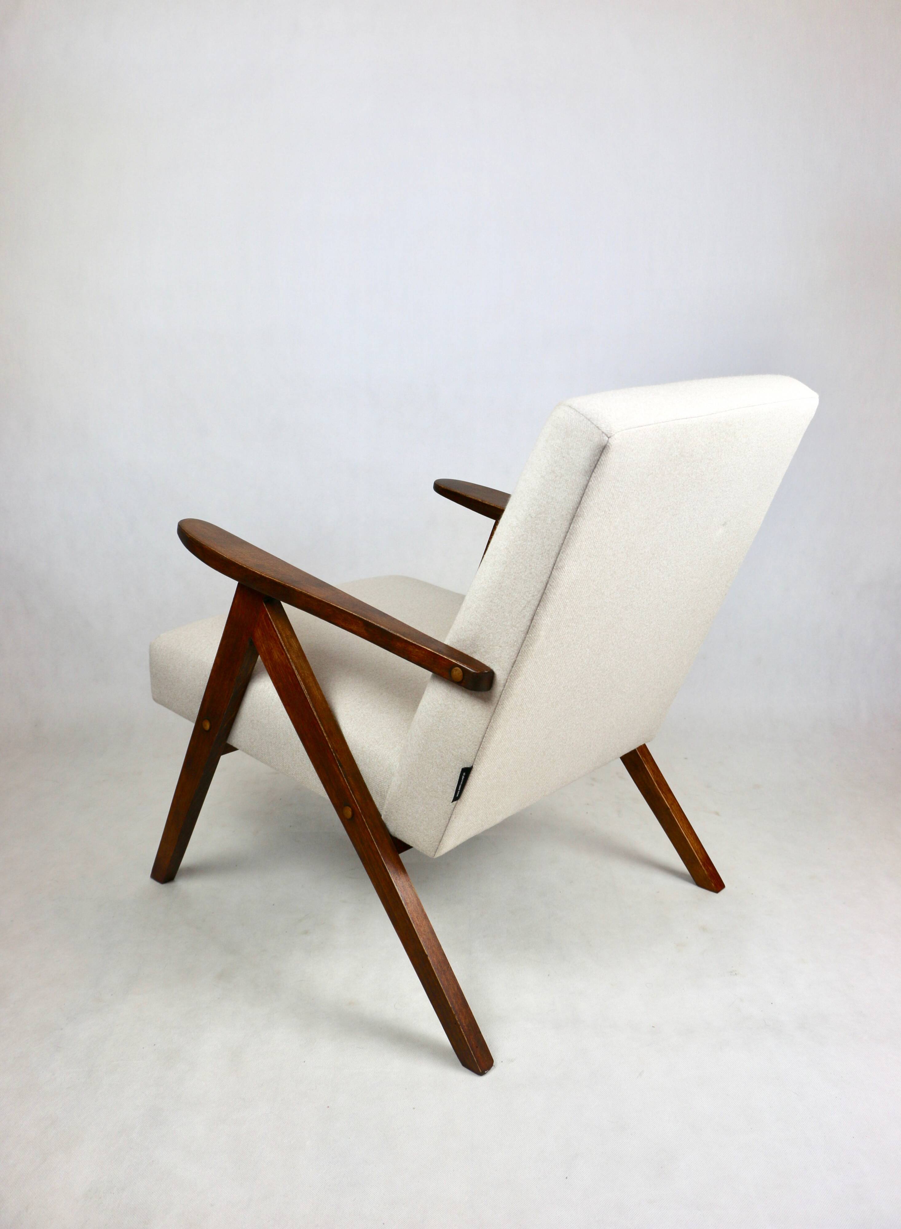 Fauteuil vintage Var- B-310 - laine beige