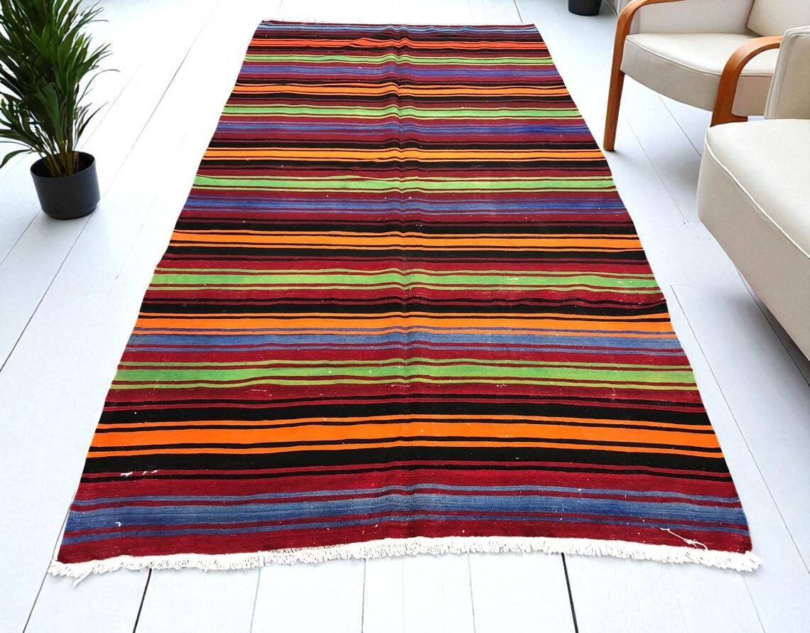 Organic Wool Tribal Kilim Rug