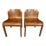 Set of 2 Mito Scandinavian style chairs by Carlo Bartoli for Tisettanta vintage