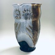 Vintage Studio Art Pottery Owl Decanter Jug by Tavares, 1970s