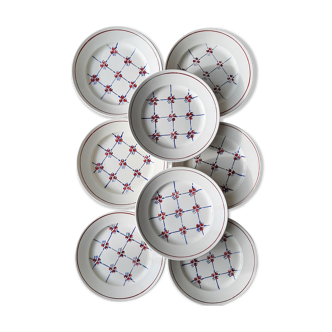 Lot 8 vintage flat plates Badonviller