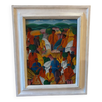 Original oil painting by Haitian artist Fritz Charles