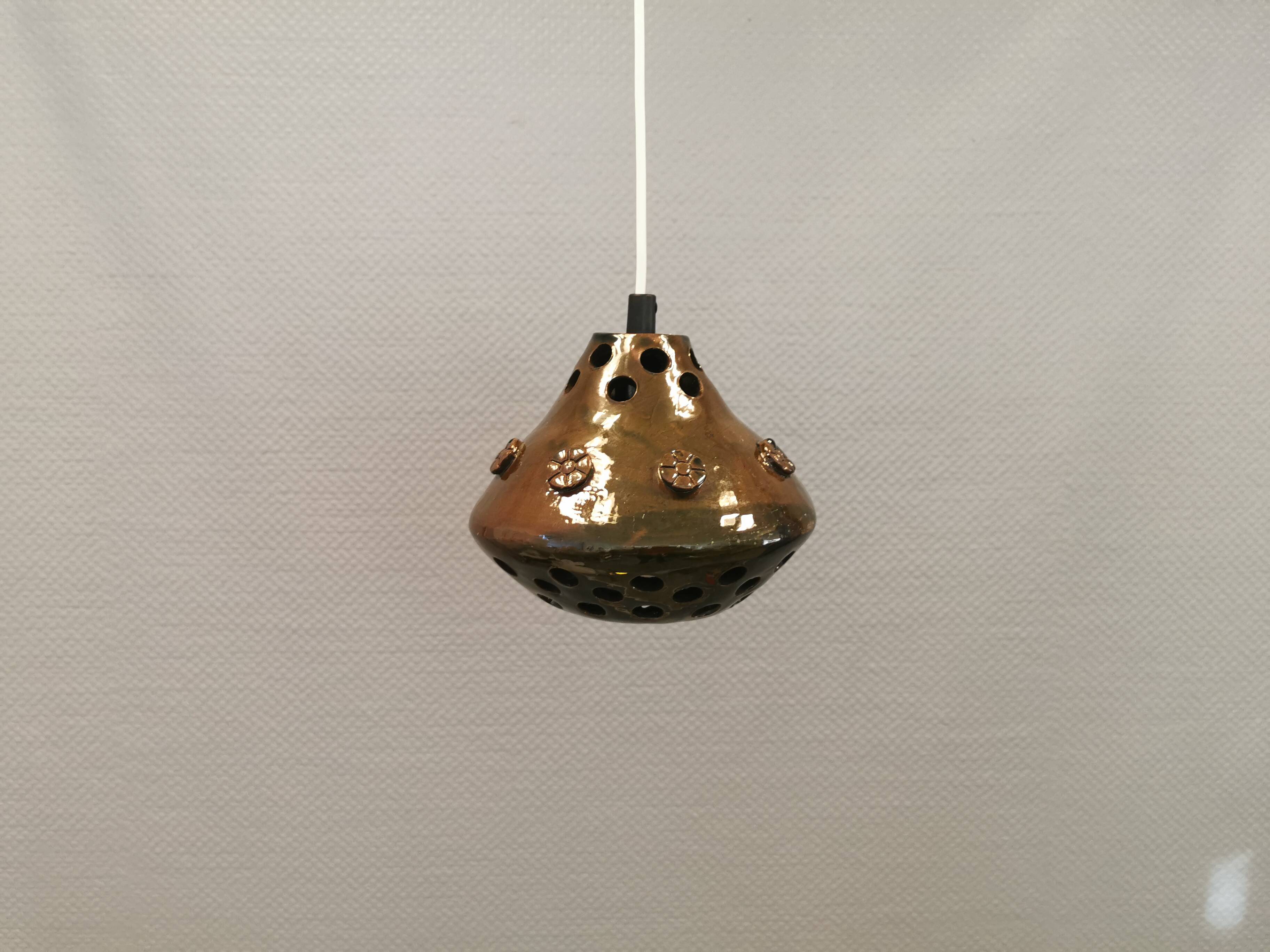 Small ceramic hanging lamp, Danish from the 1960s-1970s