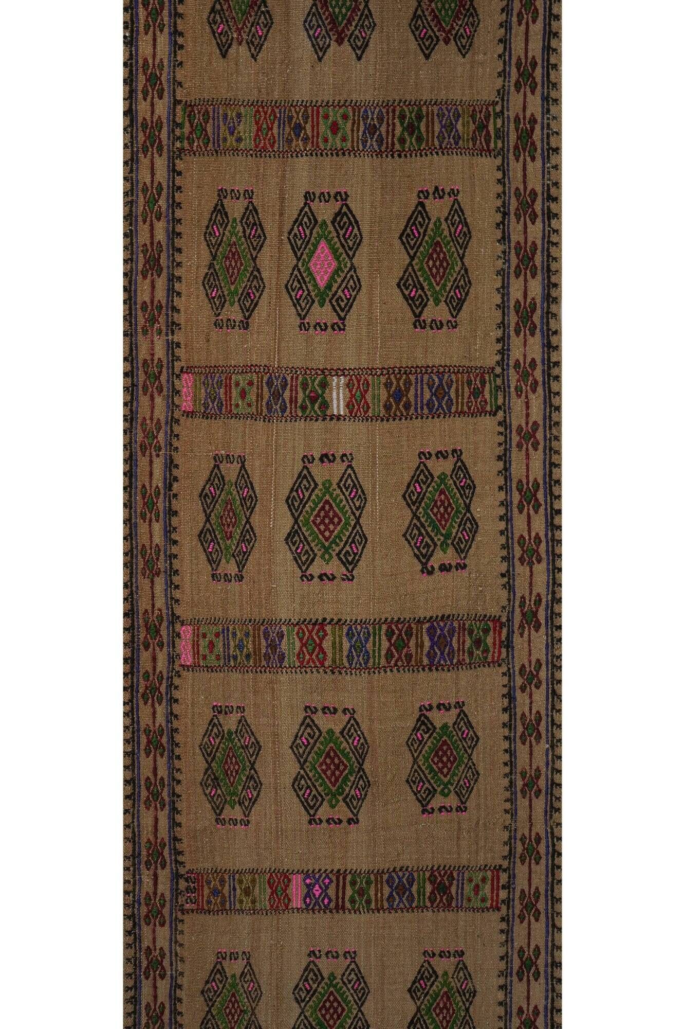 Vintage Turkish hallway rug 58x652 cm