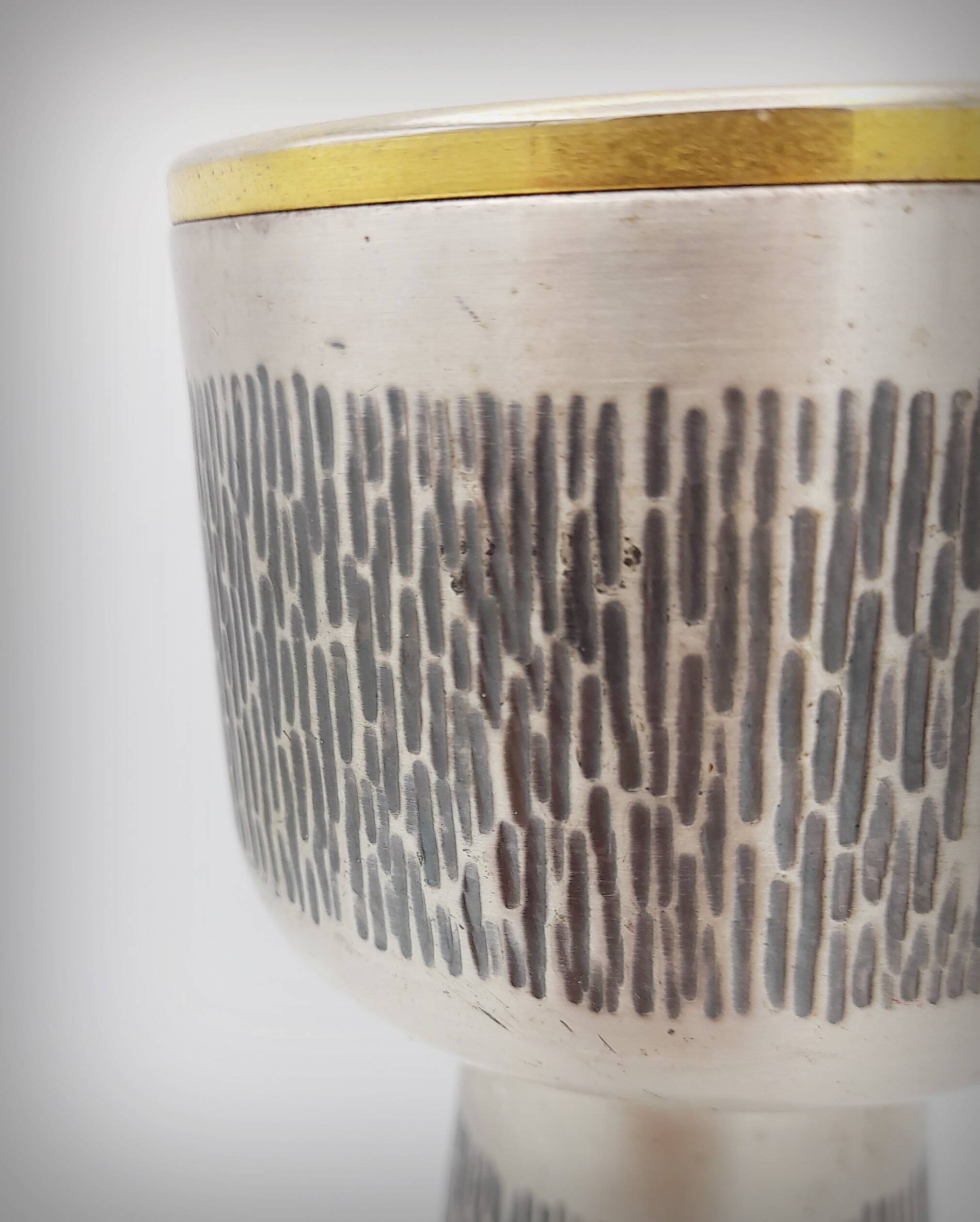 Brutalist metal chalice cup, Spain, 1960s