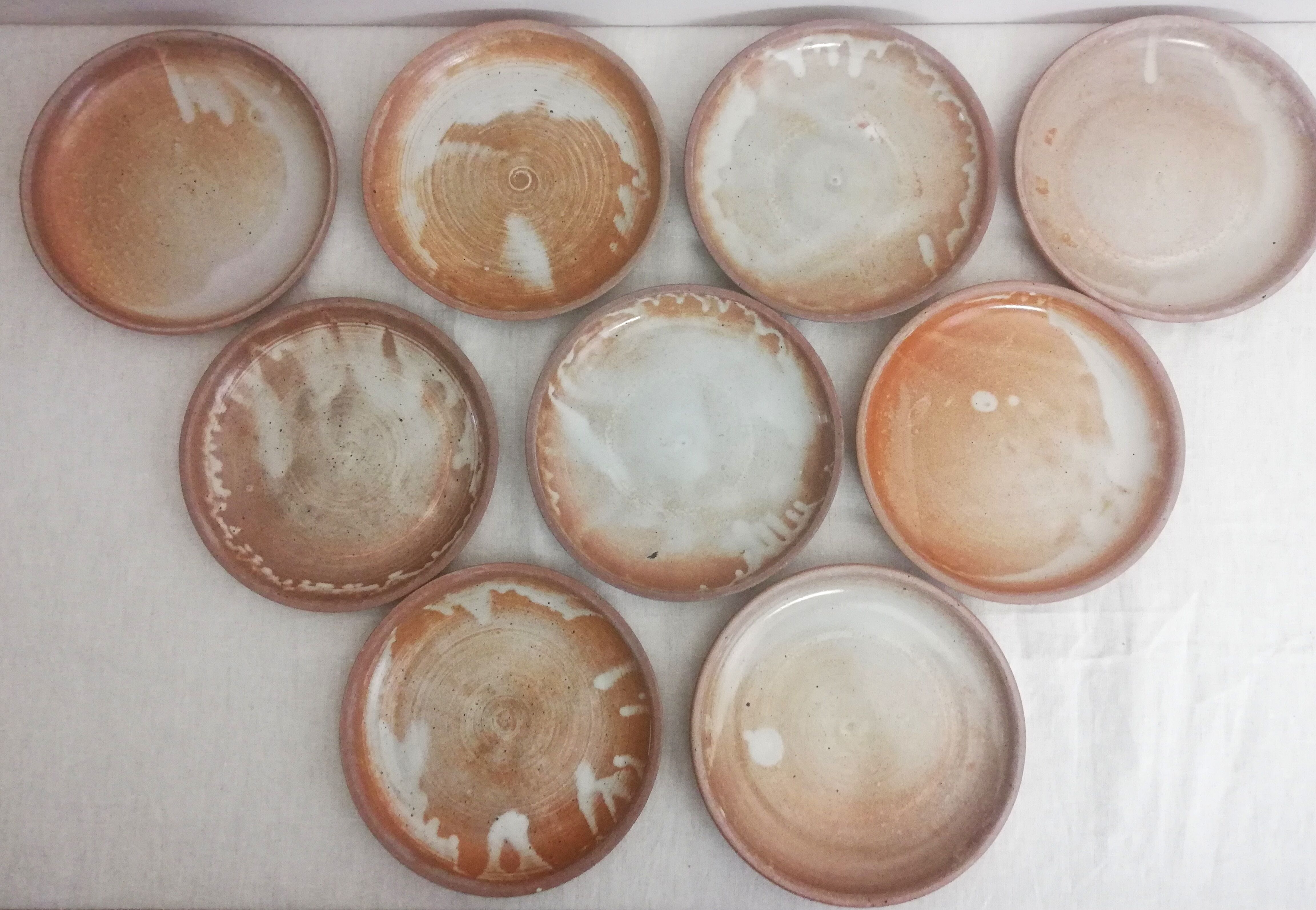 Series 18 dessert plates artisanal sandstone 60s