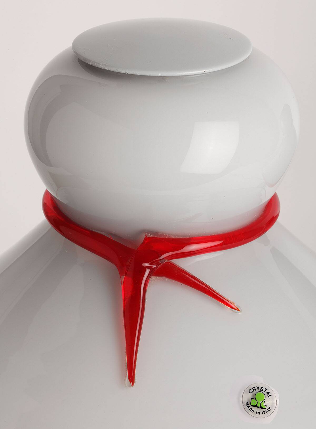 Lampe Murano grise et rouge