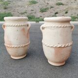 Set of two terracotta jars
