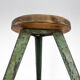 Vintage Industrial Steel & Wood Tripod Stool with Original Patina, 1950's