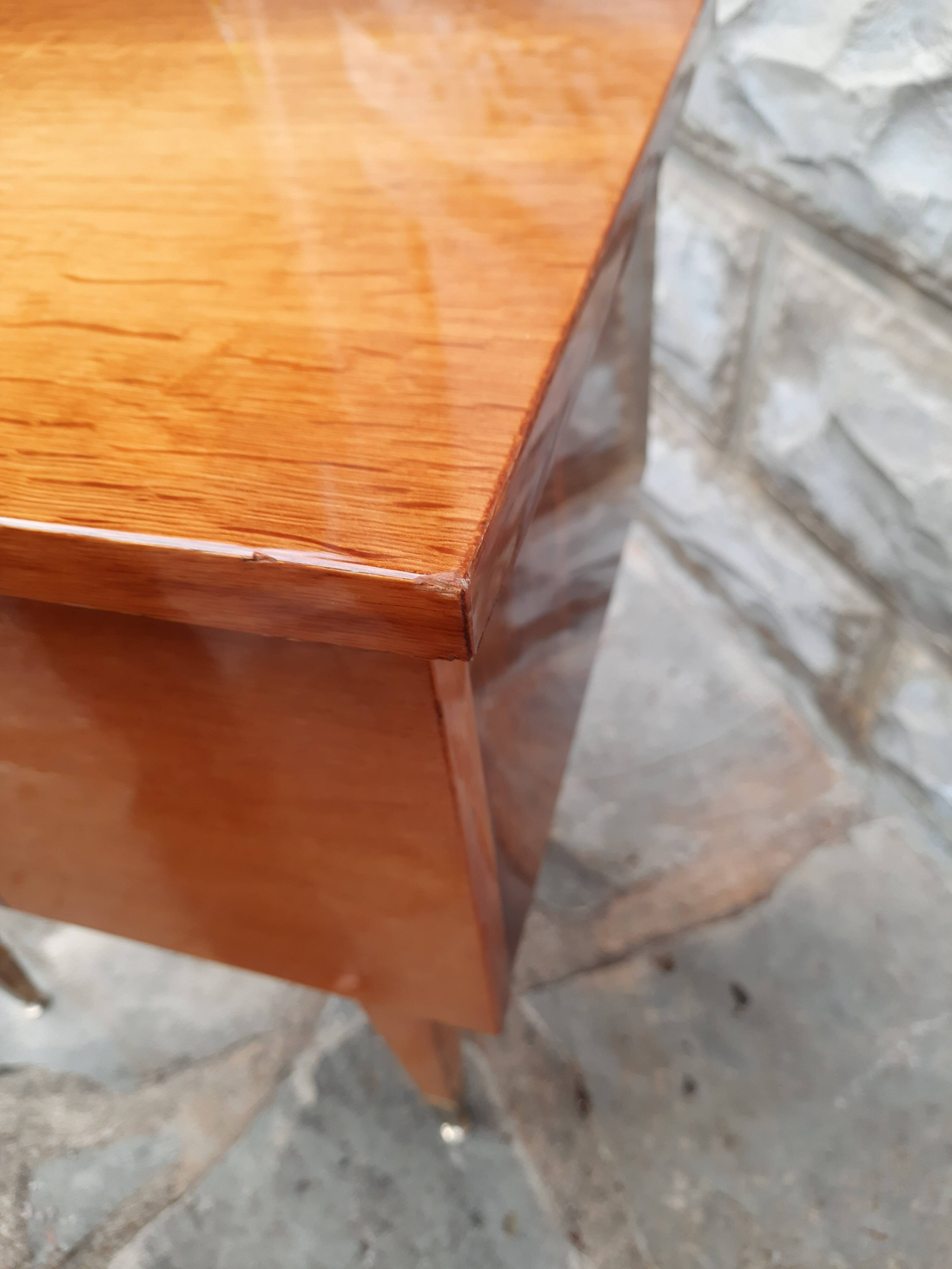 Bedside table in veneer varnished wood