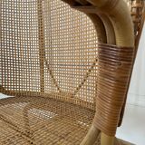 Vintage rattan and canning armchair