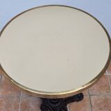 Antique 50s tripod bistro table, cream, 74 cm