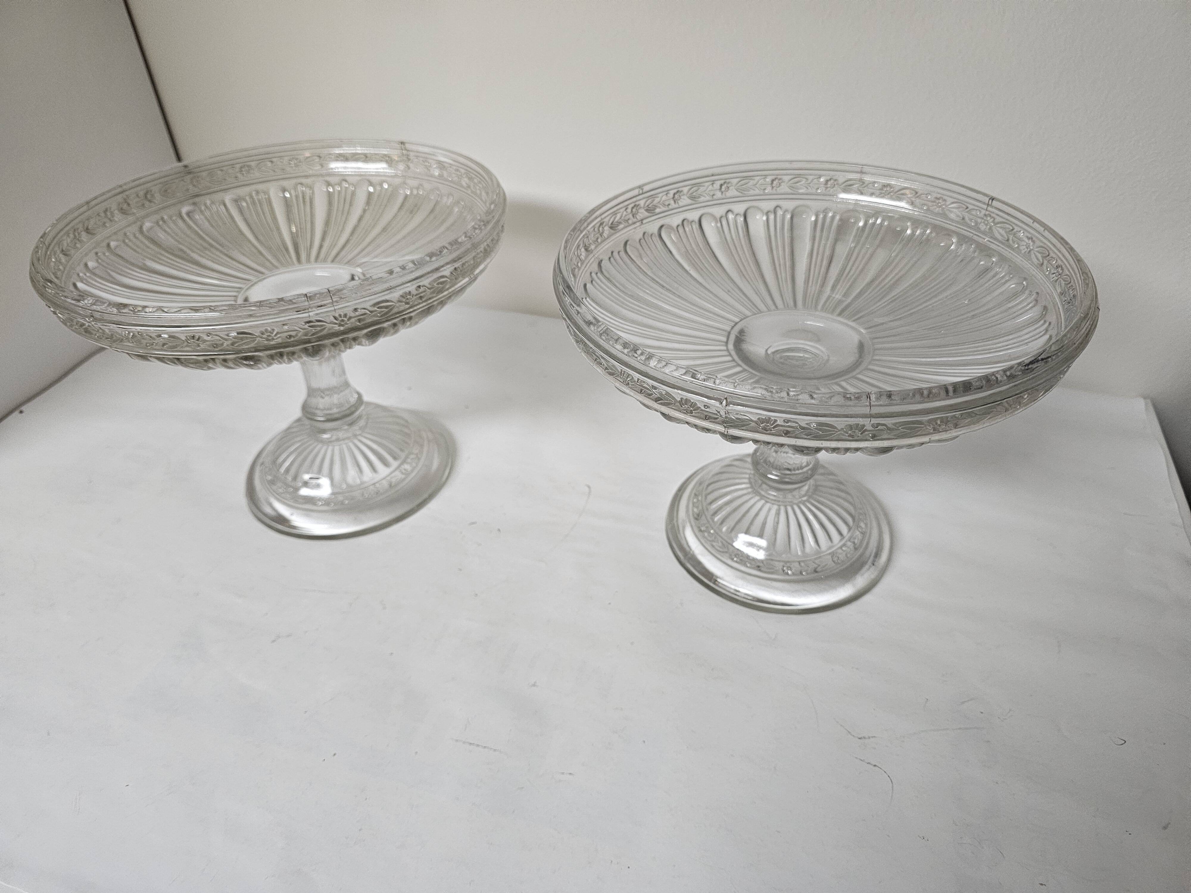 Ensemble 2 coupes compotiers en verre