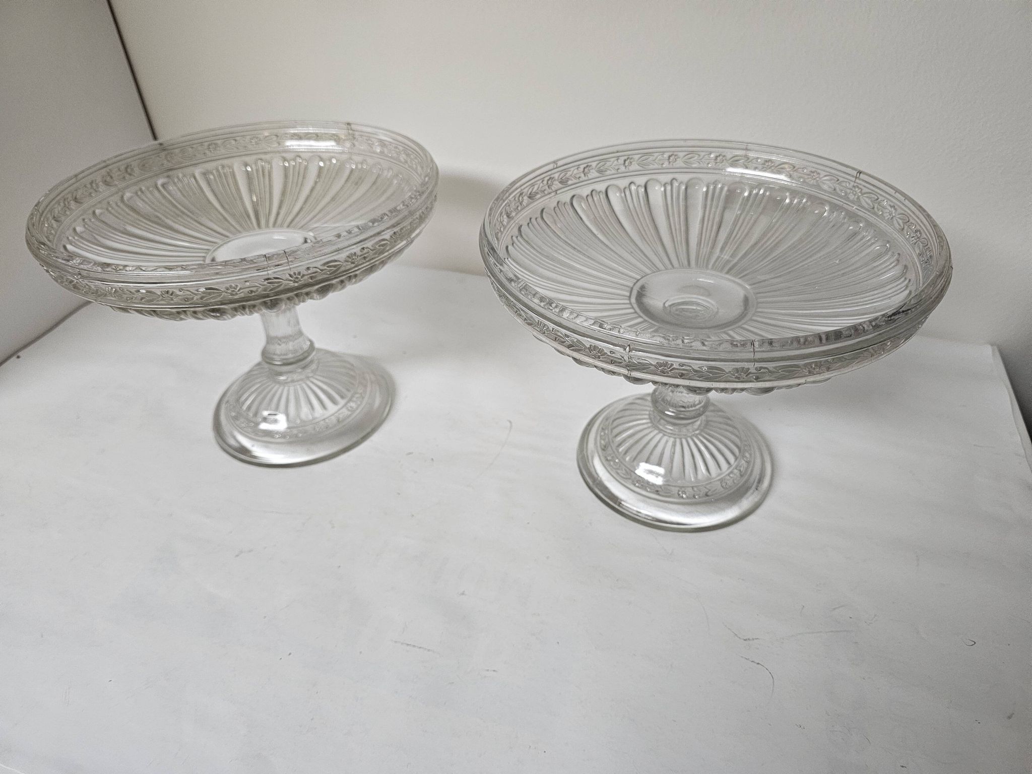Ensemble 2 coupes compotiers en verre