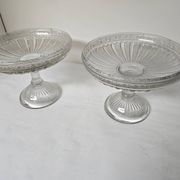 Ensemble 2 coupes compotiers en verre
