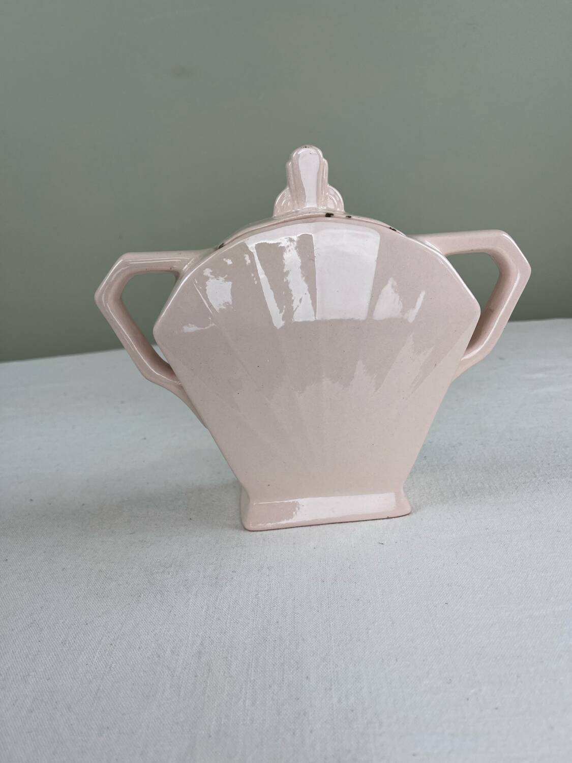 Art Deco pink sugar bowl