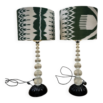 Pair of Antique Murano Lamps