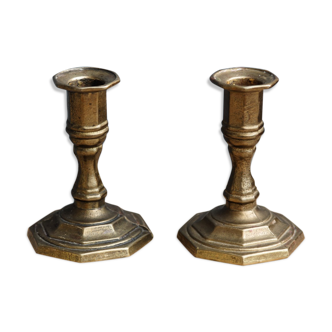 Pair of Nijhof Holland brass candle holders