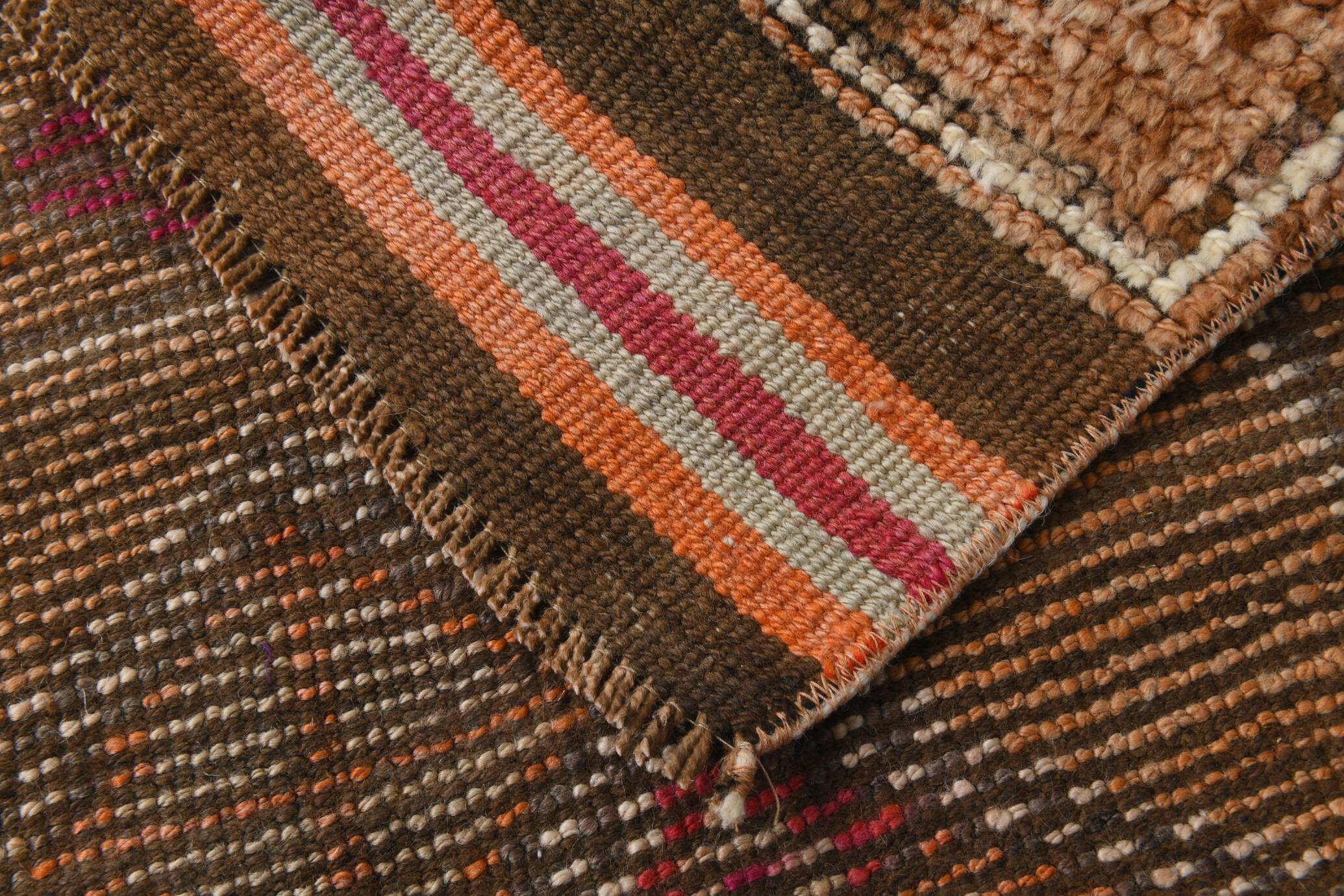 Light Orange & Red Turkish Runner Rug, 87x410Cm