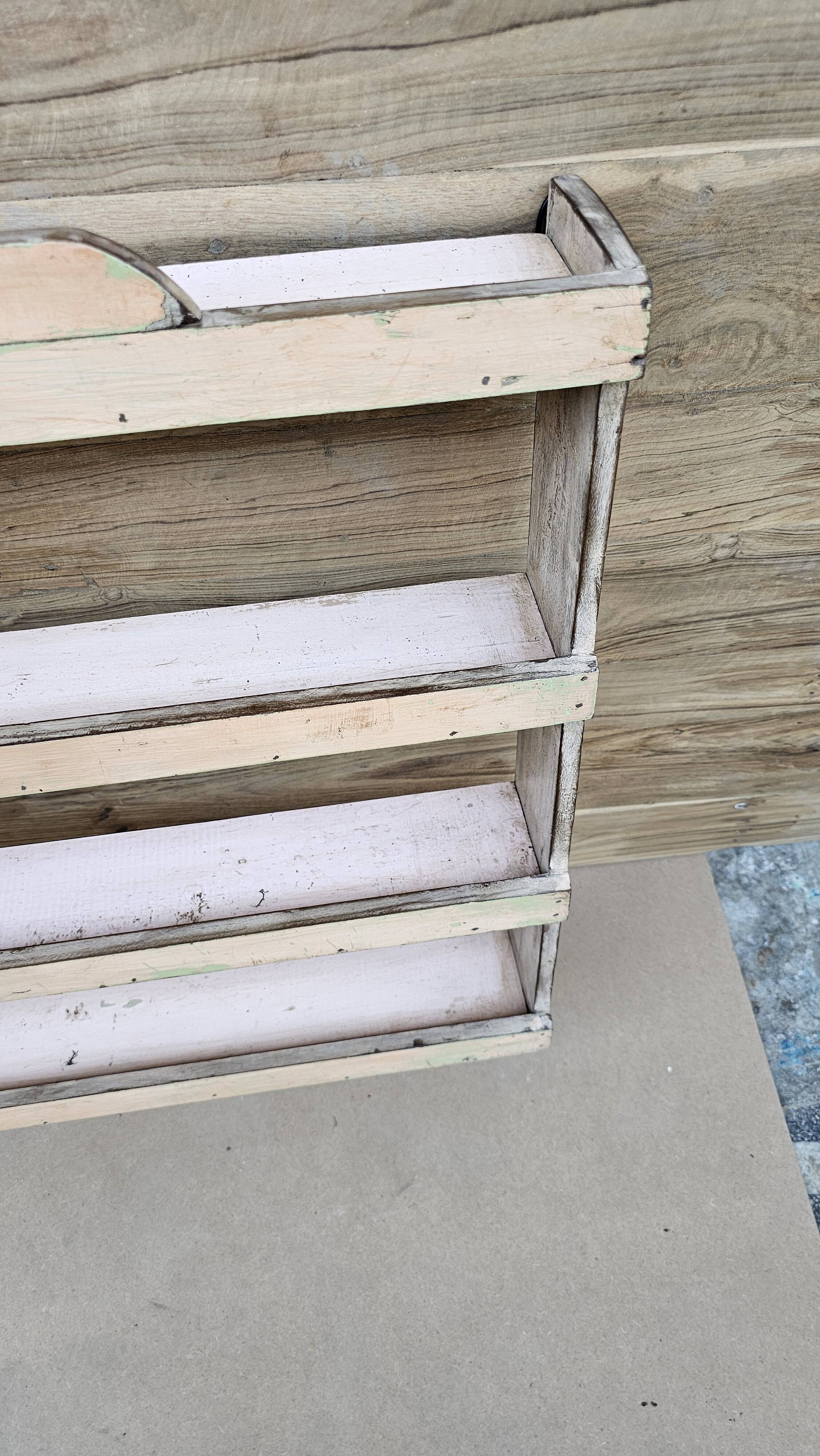 Burmese teak wall shelf