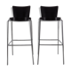Midcentury chrome and wood bar stools by Ton, Czechoslovakia, 1980s