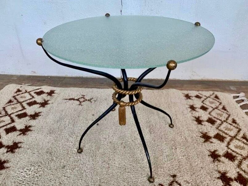 Coffee table art deco iron forge workshop rene prou