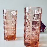 Pair of pink glass vases
