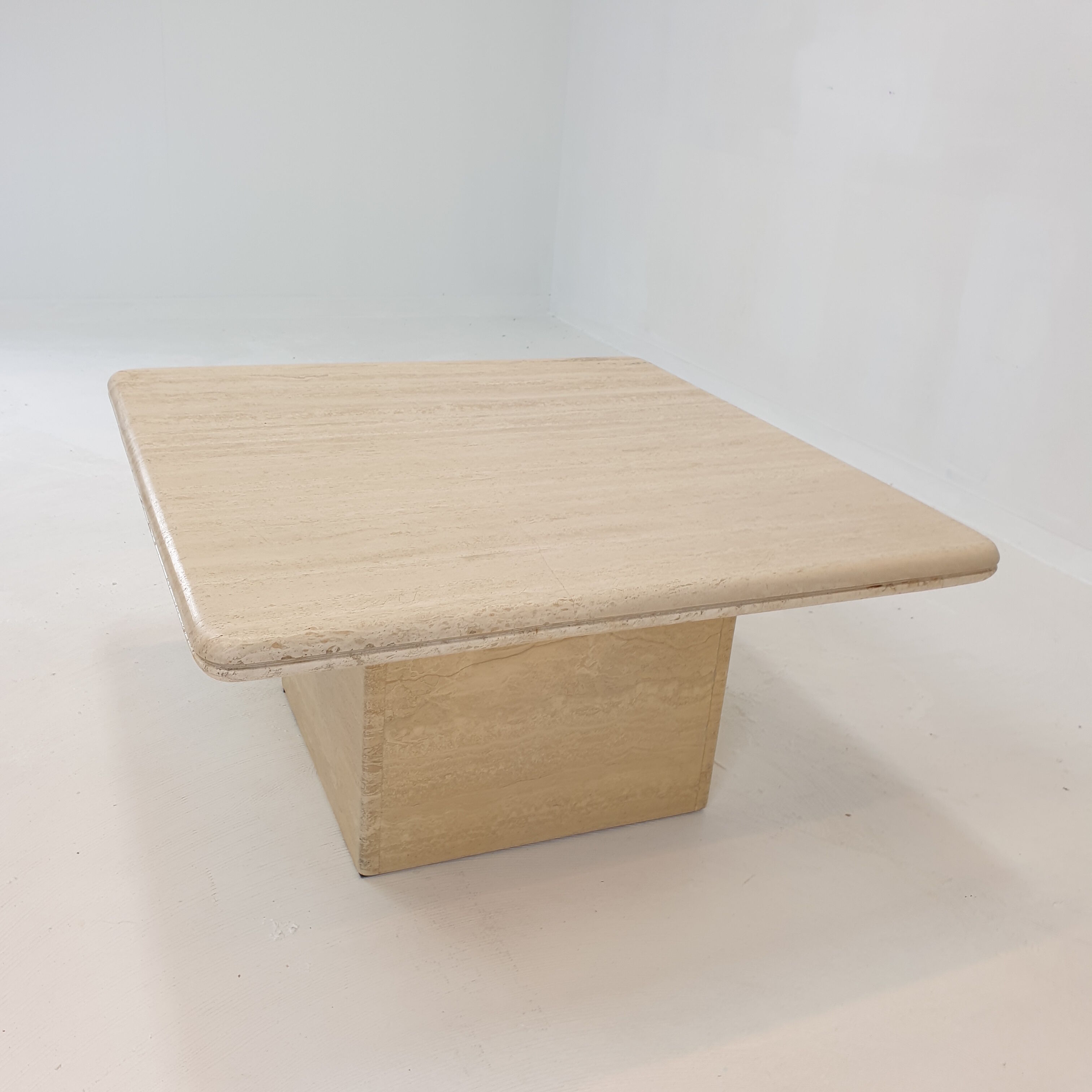 Italian travertine coffee table, 1980s