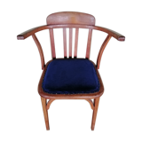 Vintage Bridge chair wood and velvet