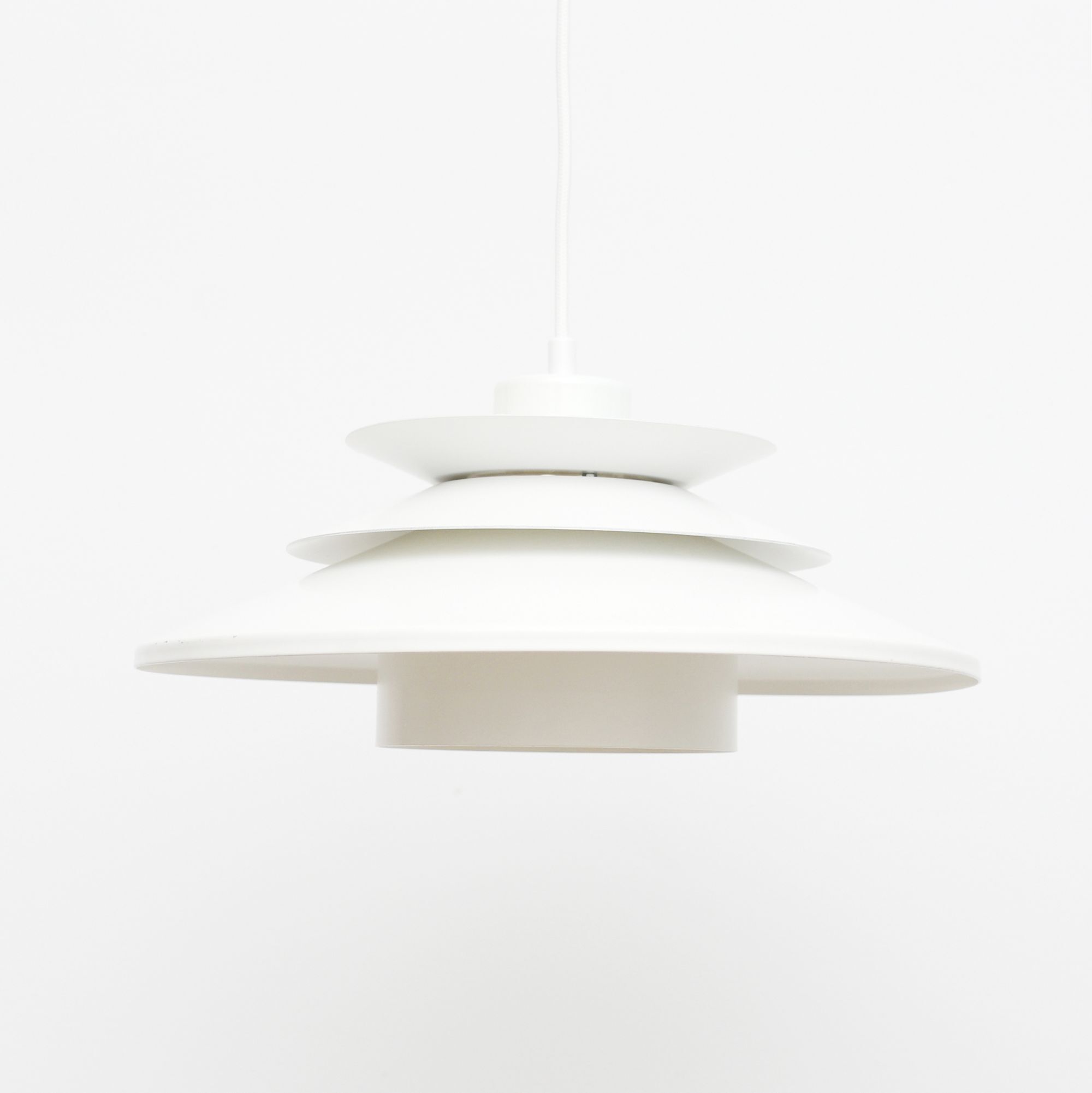 White pendant lamp, Denmark 1970s