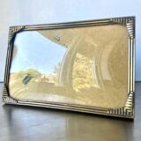 Cadre photo art deco en métal doré 14,5 cm x 9 cm verre convexe
