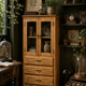 Buffet parisien vitré Art déco en bois brut