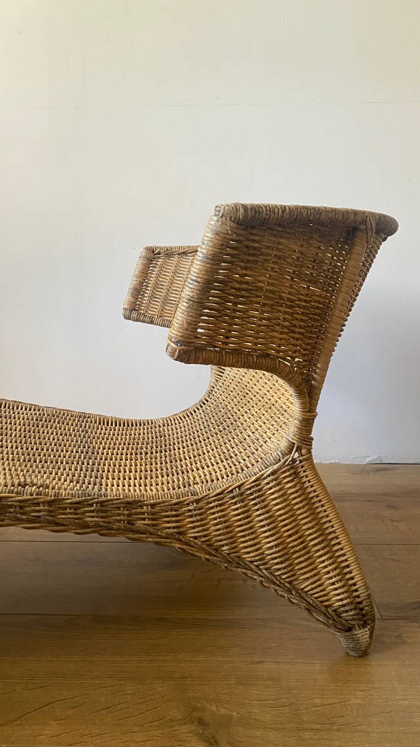 Ikea Savo rattan chaise longue