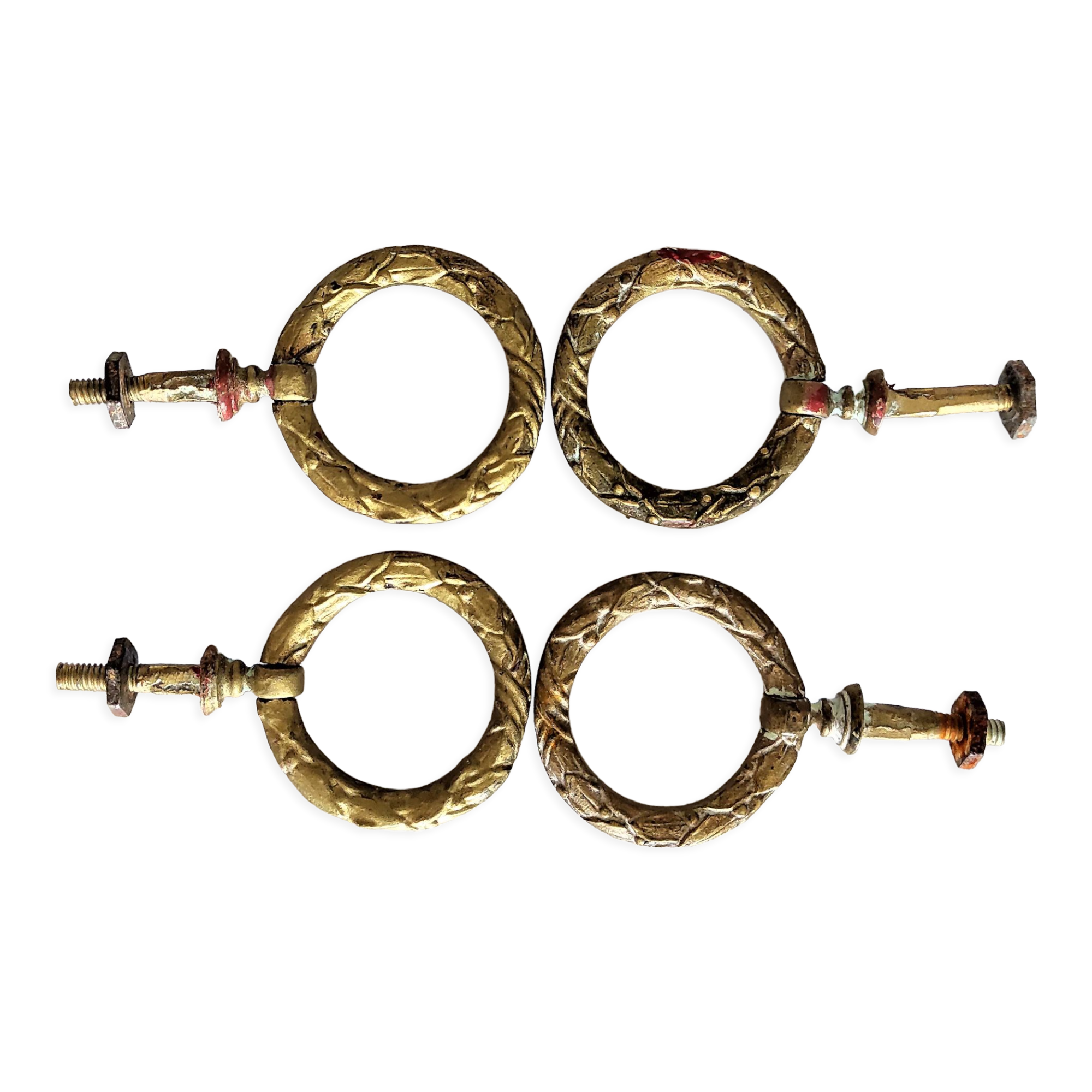 Louis xvi drawer handle in bronze with their nut