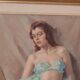 Original French oil on canvas – “Woman Portrait” by Philippe de Rougemont – vintage & framed – 72.5 × 64 cm (28.5" × 25.2")