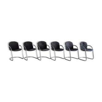 Vintage Italian cantilever dining chairs, 1970