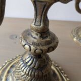 Pair of bronze candlesticks