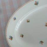 Oval porcelain dish Moulin des Loups Hamage decoration Burgundy
