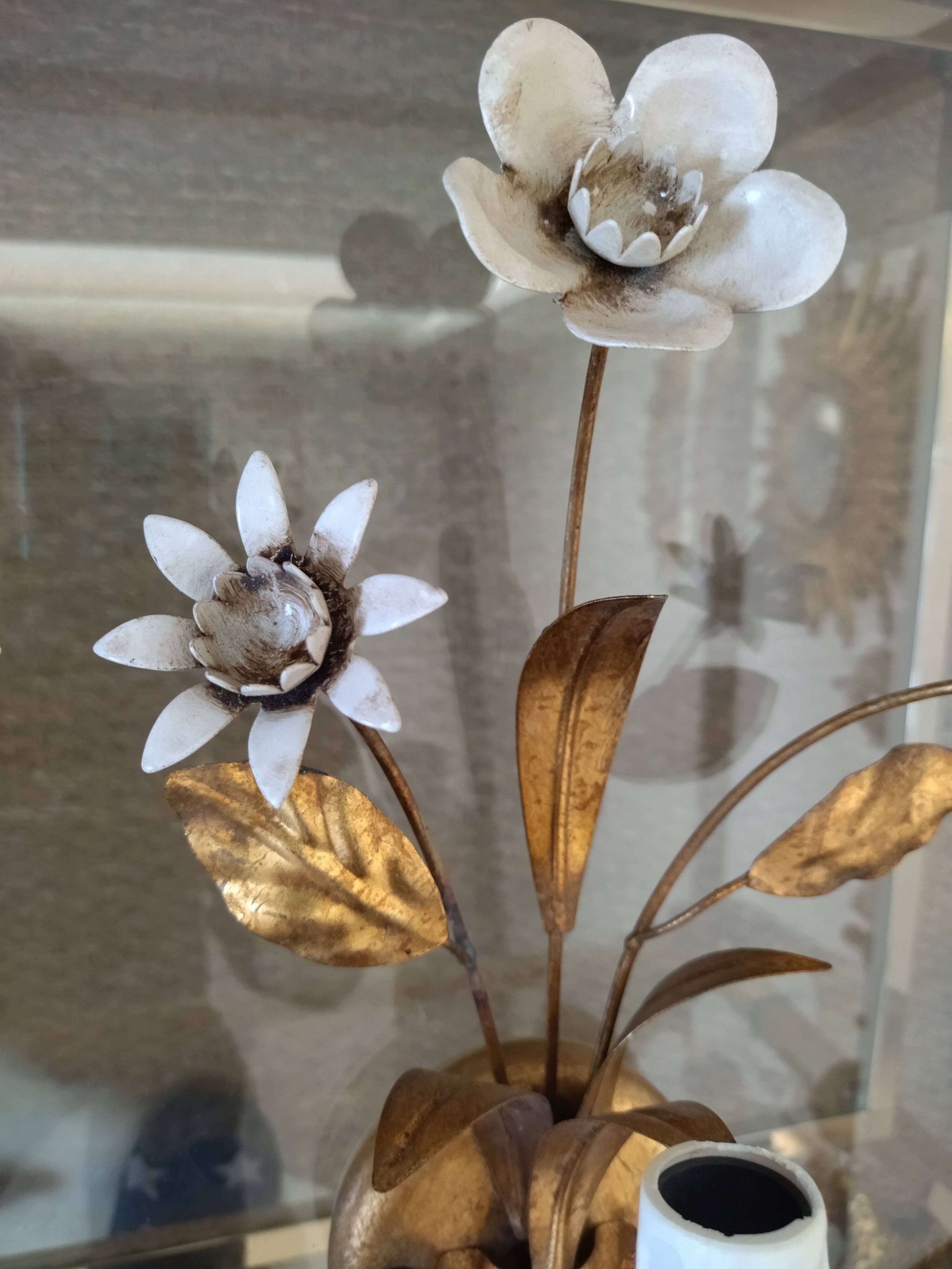 Suite of three flower wall lamps, Masca Italy