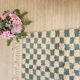 Blue checkered Berber Beni Ouarain rug