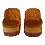 Pair of toad armchairs chest 80s