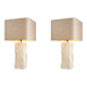 Paires de lampes de table en travertin