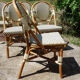 Chairs of terrace bistro type parisien in rattan et scoubidou