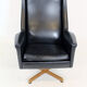 Scandinavian faux-leather rotary chair, Sweden, 1950