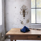 Gold metal reeds flowering wall light