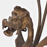 Dragon wall lamp in gilded bronze 2 fires