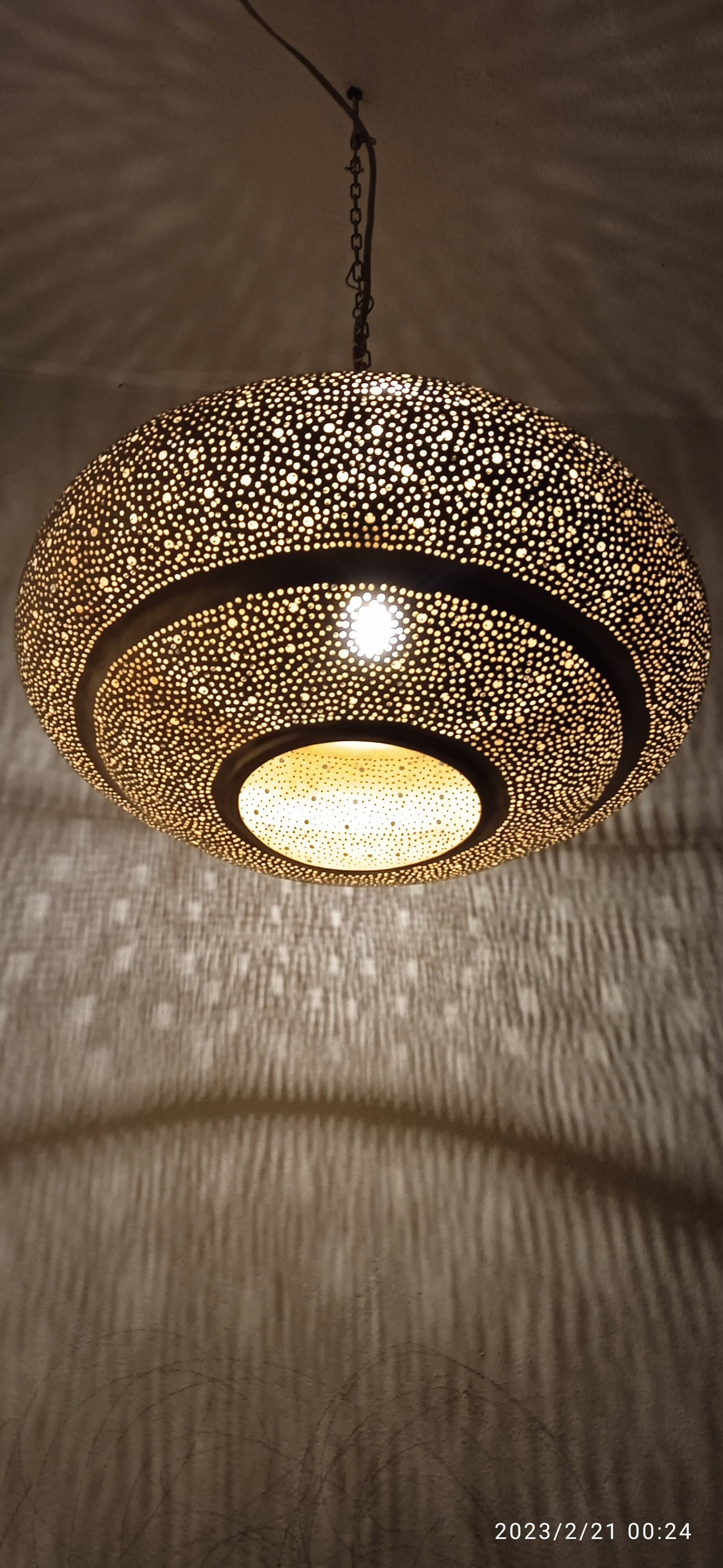Moroccan brass pendant light