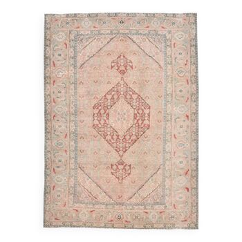 6x9 peach red classic persian rug, 196x271cm