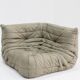 Fauteuil d'angle vintage Togo en cuir par Michel Ducaroy pour Ligne Roset